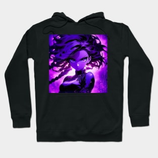 Anime girl in purple aesthetic Hoodie